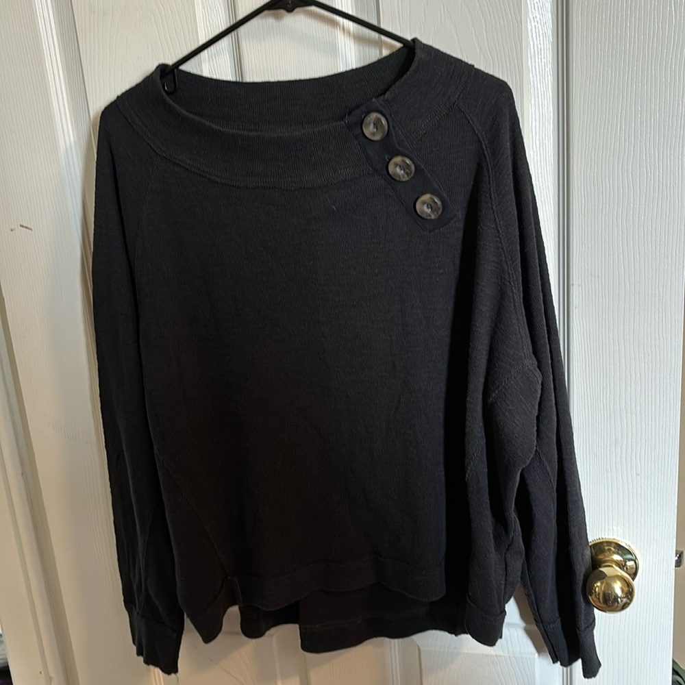 We The Free Black Crew Neck Sweater